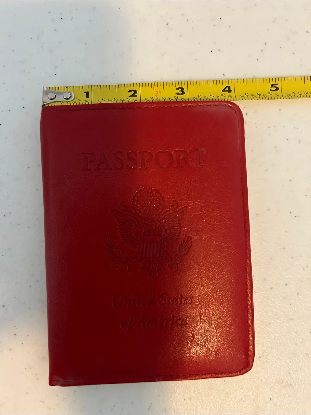 Red Leather Passport Holder Cover